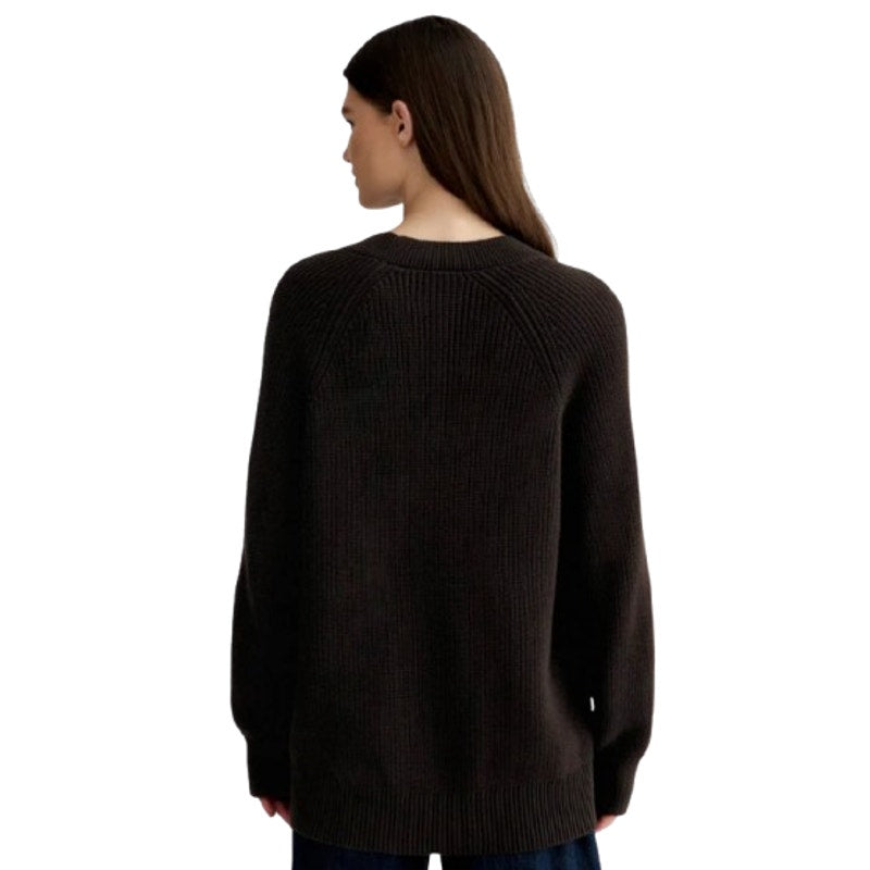 EVERLANE Women's The Long Cocoon Cardigan Small Black 100% Wool Sweater NWT