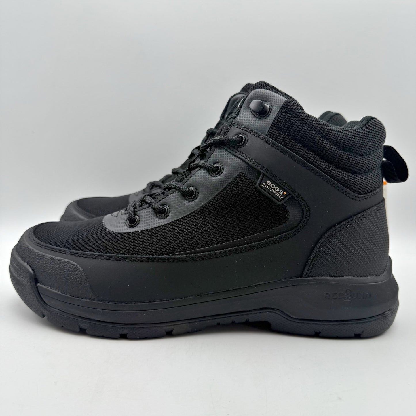 BOGS Mens Shale Glacial Grip Work Boots US 9 EU 42 Black Lace Up Waterproof NWOB