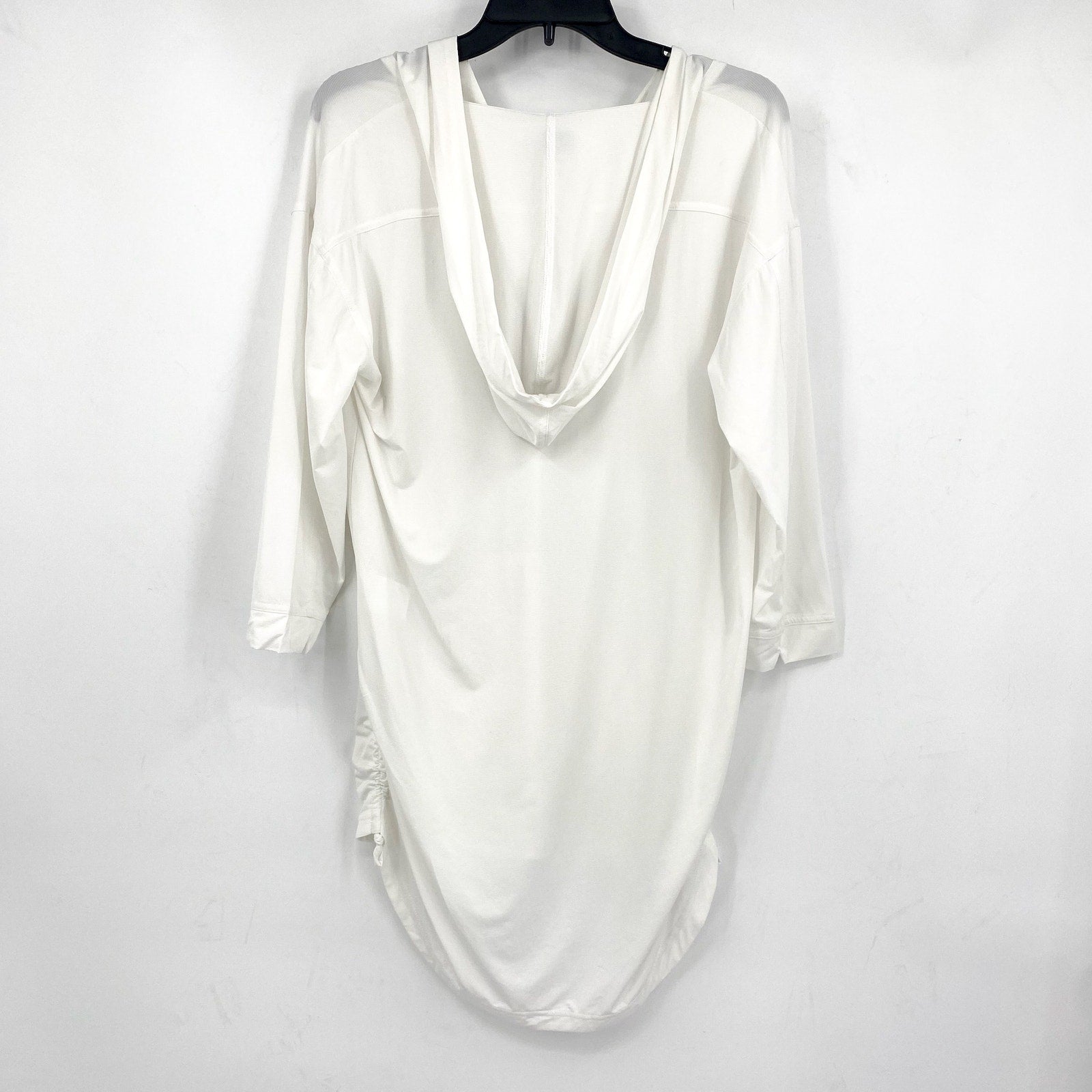 PRANA Women's Mantra Bay Tunic Cover Up Small White Long Sleeve Hooded NWT