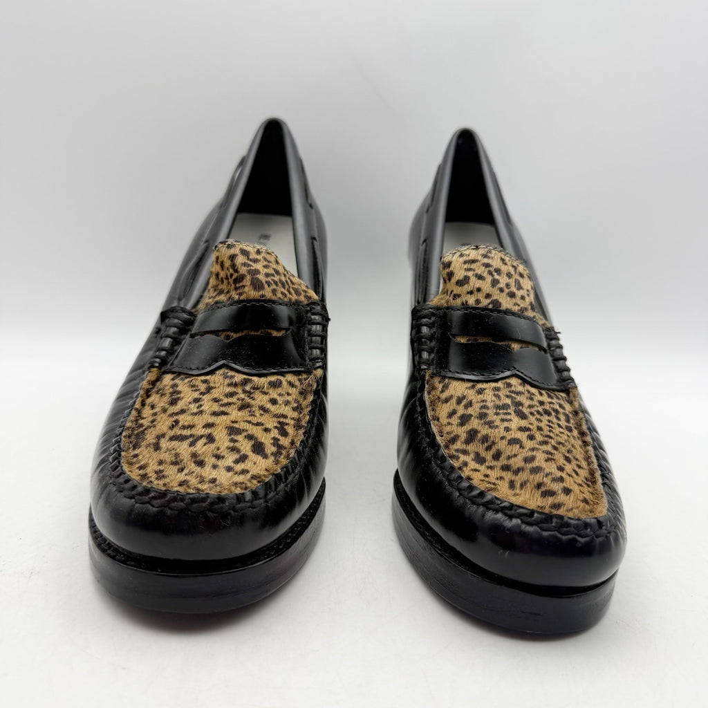 RE/DONE Womens Winsome Heel Loafers US 7 M Black Brown Calf Hair Leather NWOB