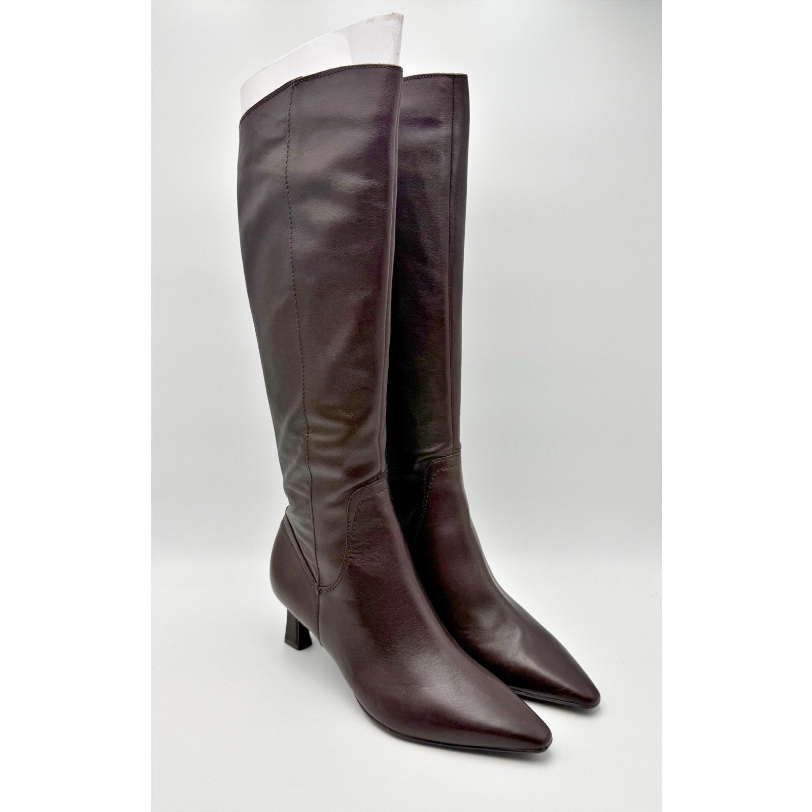 Naturalizer Women Deesha Knee High Boots US 8.5 M NARROW CALF Brown Leather NIB