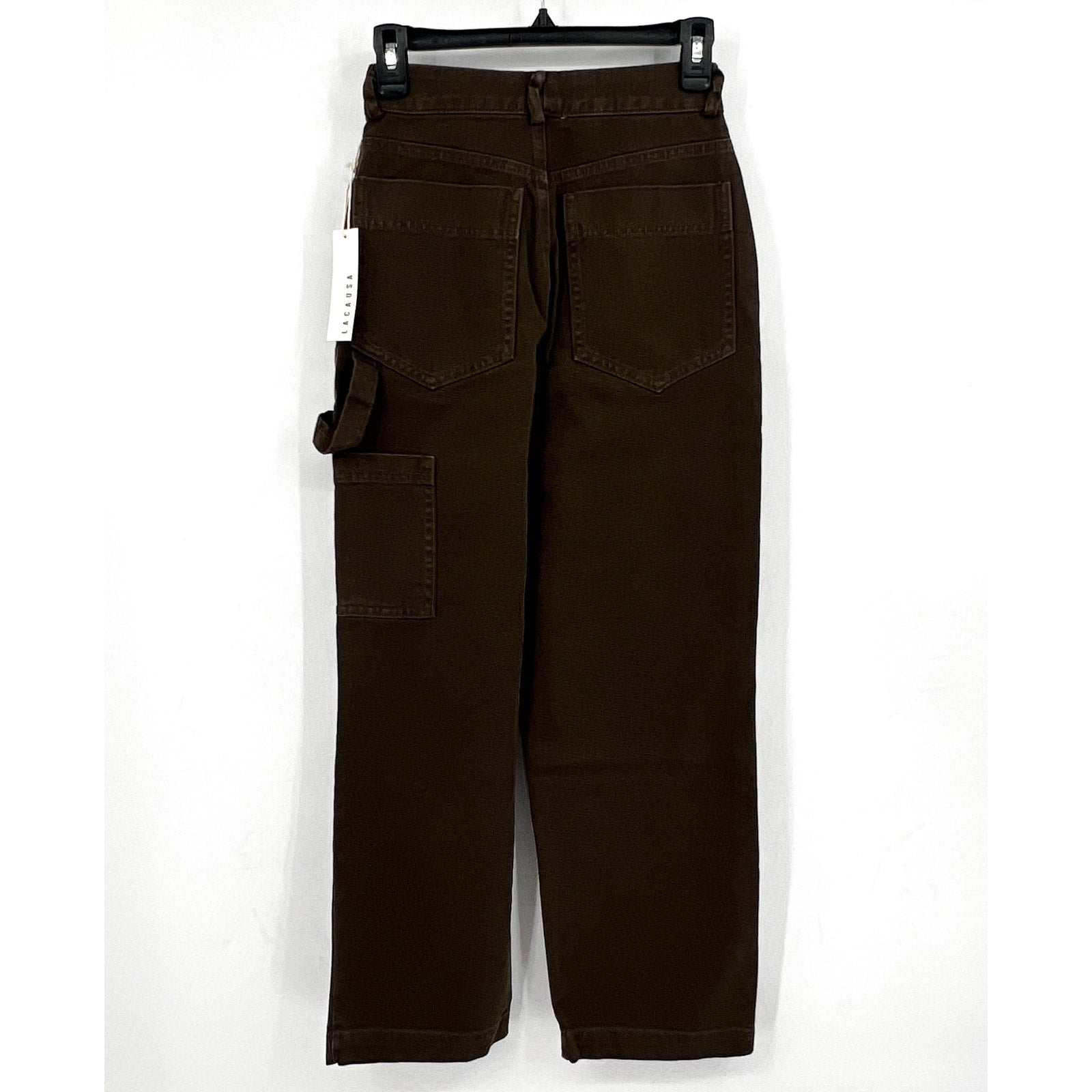 LACAUSA Women's Aiden Trouser Jeans Size 0 Green Brown Nori Wash Mid Rise NWT