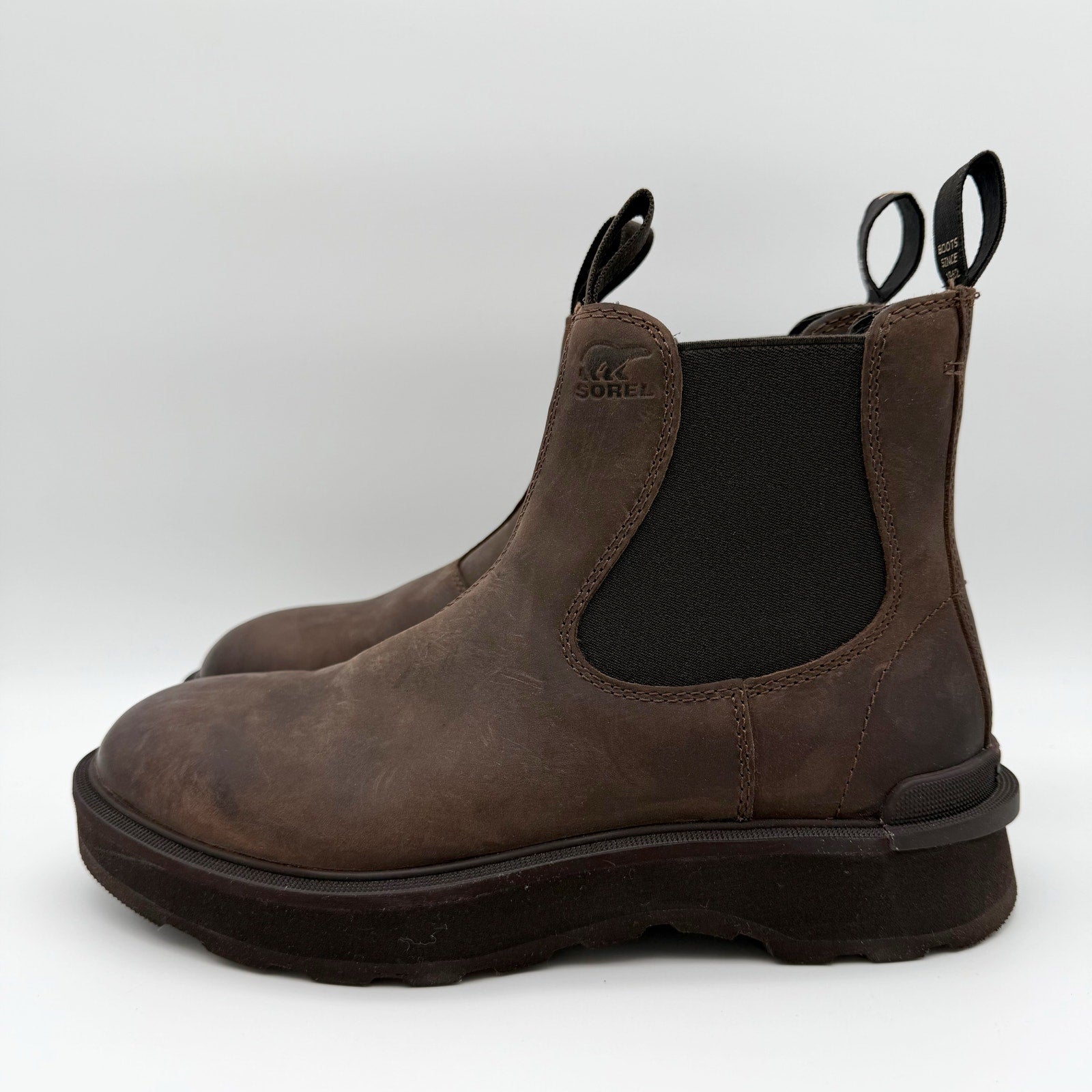Sorel Womens Hi-Line Chelsea Ankle Boots US 7.5 Brown Leather Waterproof NIB