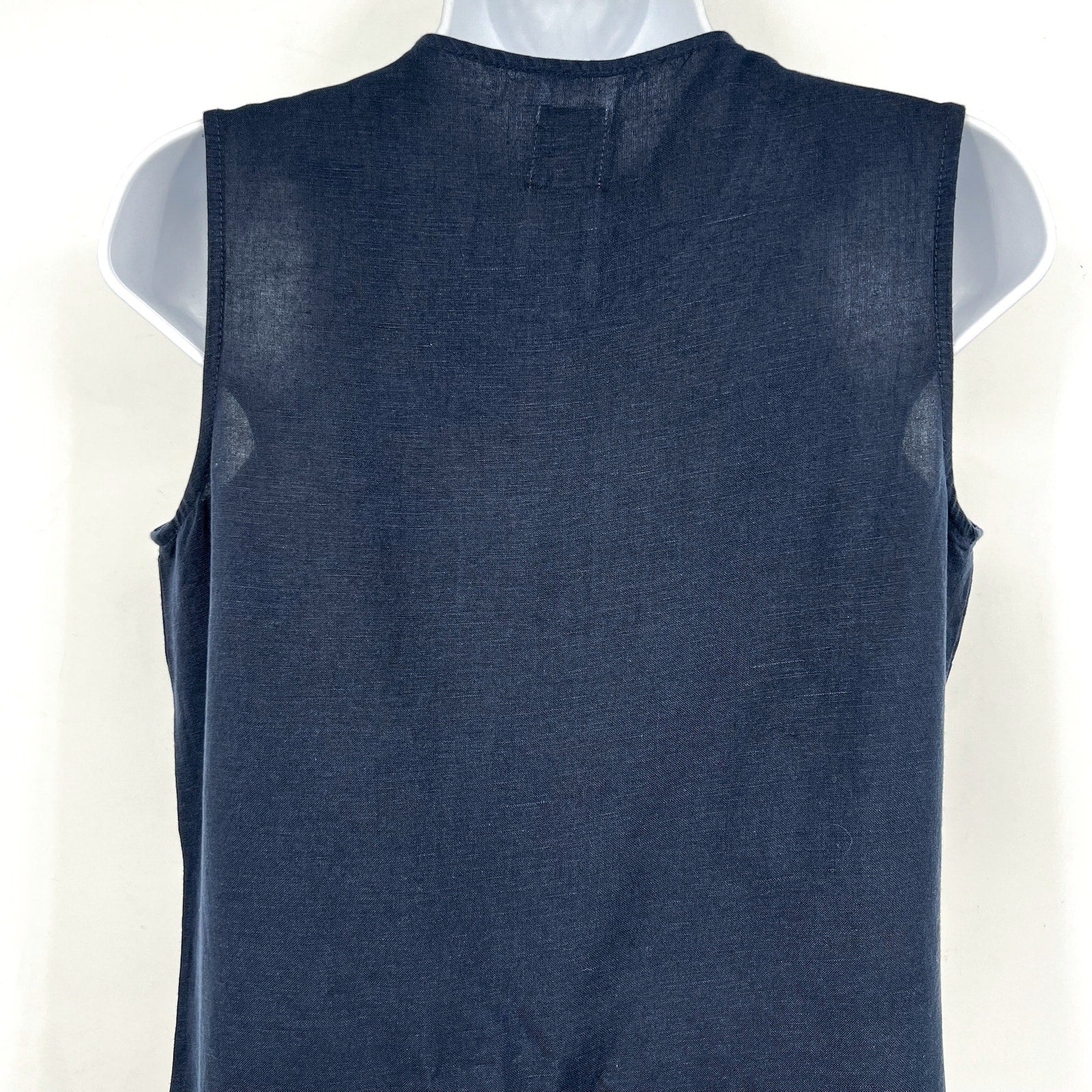 NIC + ZOE Women's Sunset Soiree Dress XS Blue Dark Indigo Sleeveless Linen NWT