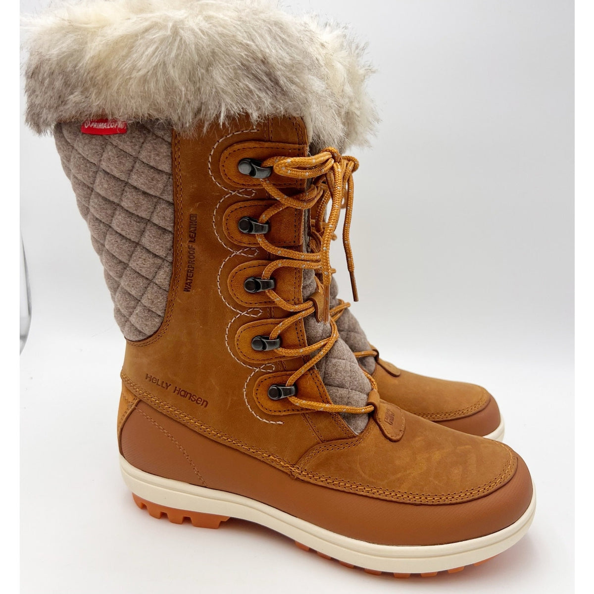 Helly Hansen Womens Garibaldi Vl Winter Boots US 8 Tan Leather Insulated WP NWOB