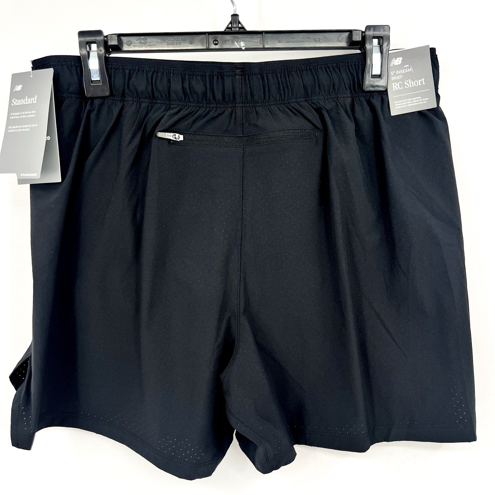 NEW BALANCE Mens Running RC Shorts Large Black  5" Inseam NWT