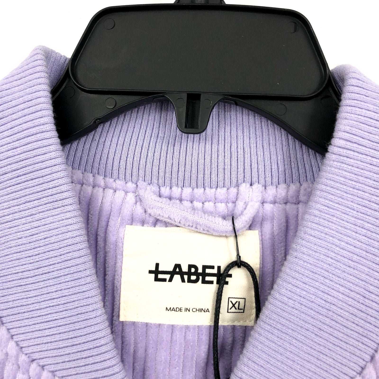 LABEL Unisex Go-To Corduroy Bomber Jacket XL Lavender Purple Full Zip NWT