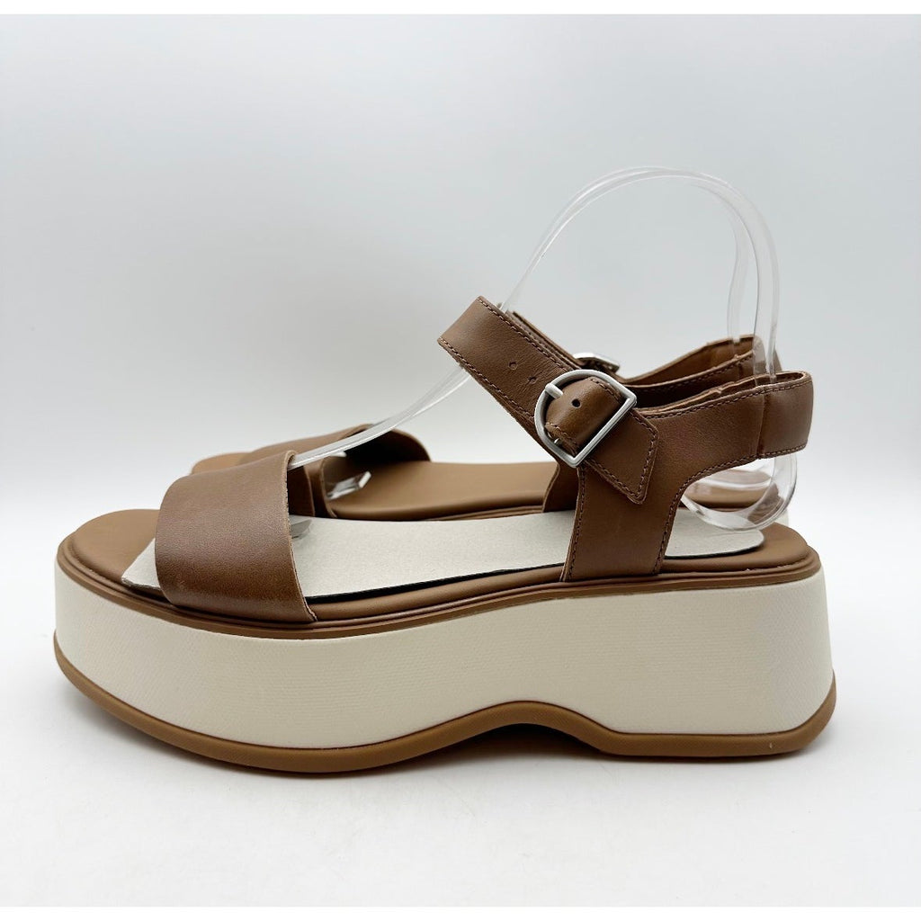 SOREL Womens Dayspring Platform Sandals Size 8.5 EU 39.5 Brown Leather NWOB