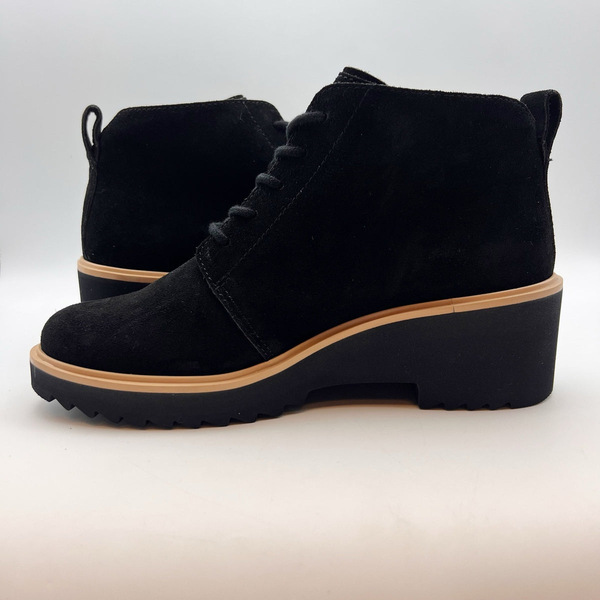 TOMS Womens Maude Lace-Up Ankle Boots SIZE 8.5 EU 39 Black Suede NWOB