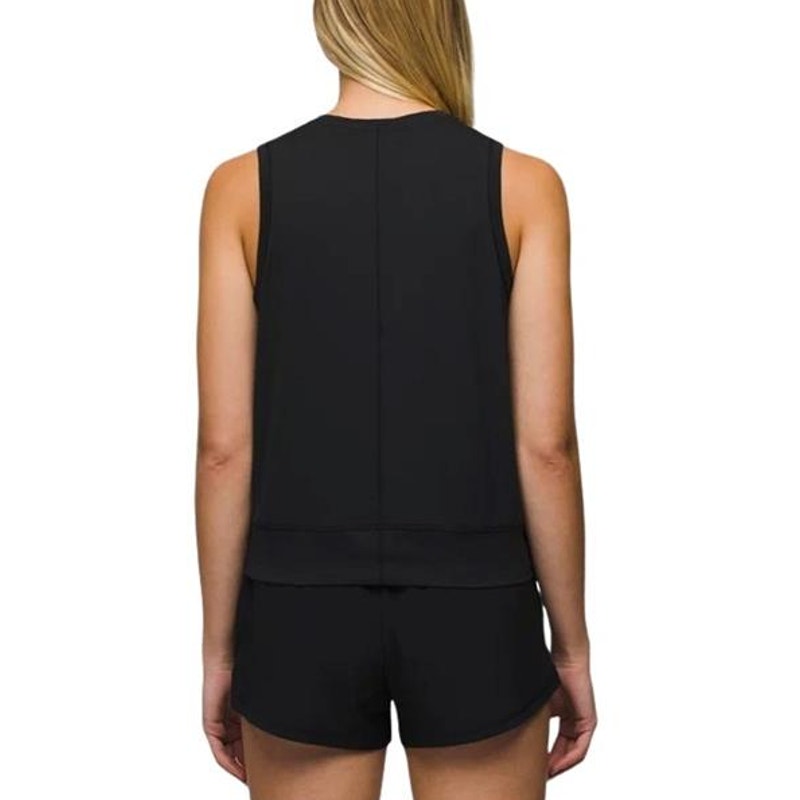 PRANA Women's Sol Searcher Tank Top Large Black Stretch UPF 50+ NWT