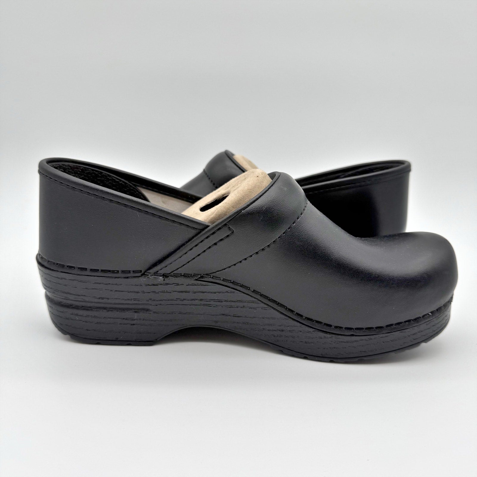 Dansko Womens Professional Clogs EU 41 US 11 Wide Black Box Leather Slip On NWOB