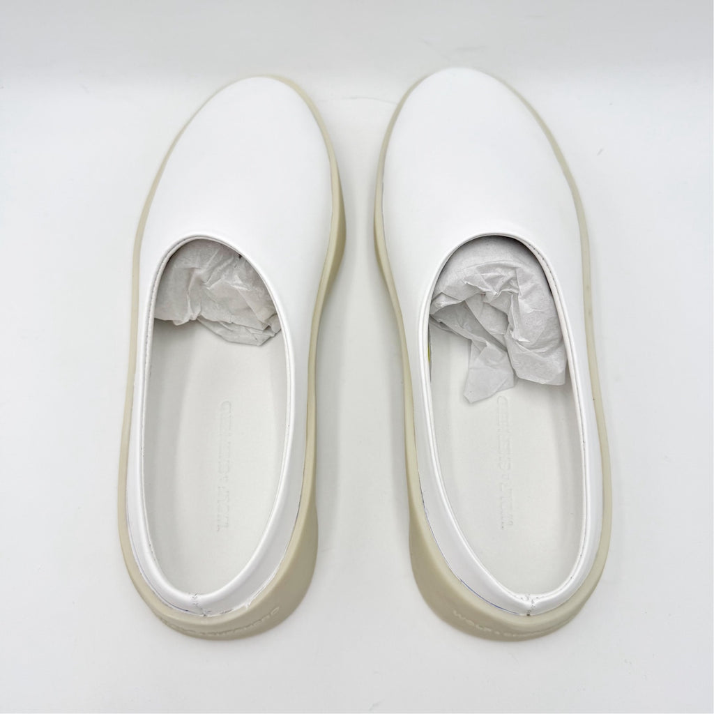 Wolf & Shepherd Cruise Mule Slip On Shoes Mens 5.5 Womens 7 White Leather NIB