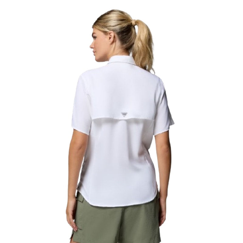 COLUMBIA Women's PFG Tamiami II Shirt Large White Short Sleeve UPF 40+ NWT