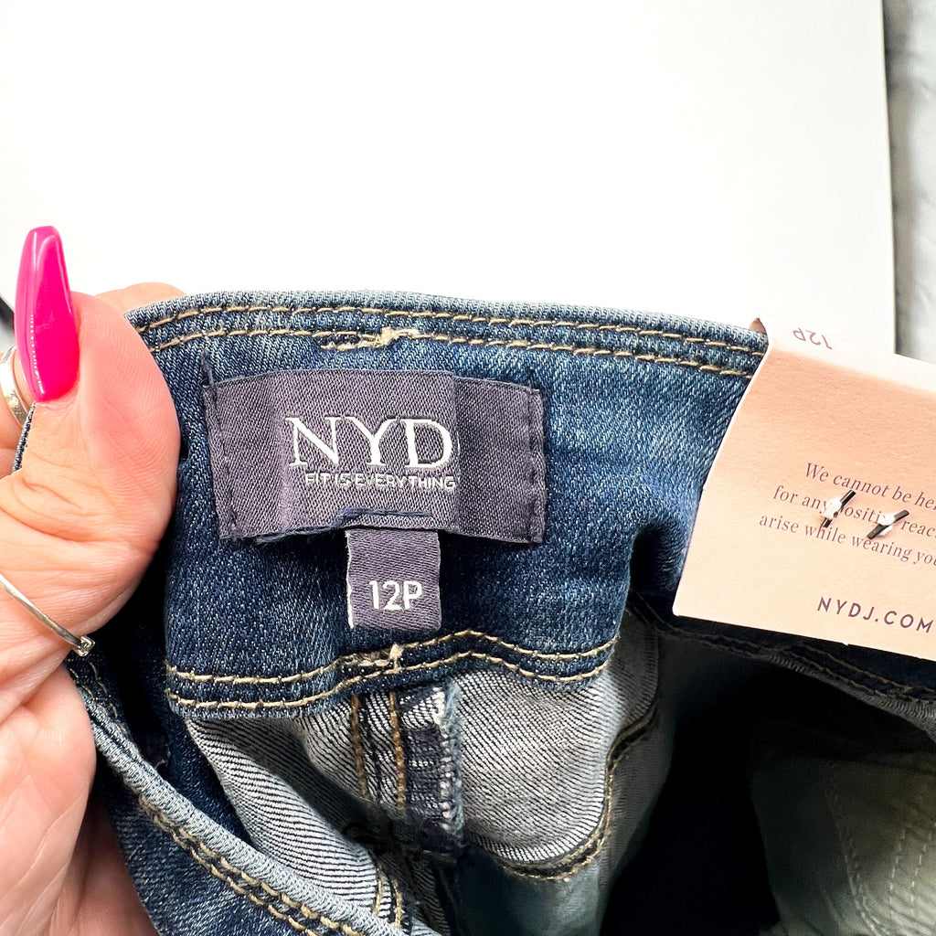 NYDJ Womens Major Wide Leg Capri Jeans 12 PETITE Serendipity Blue NWT