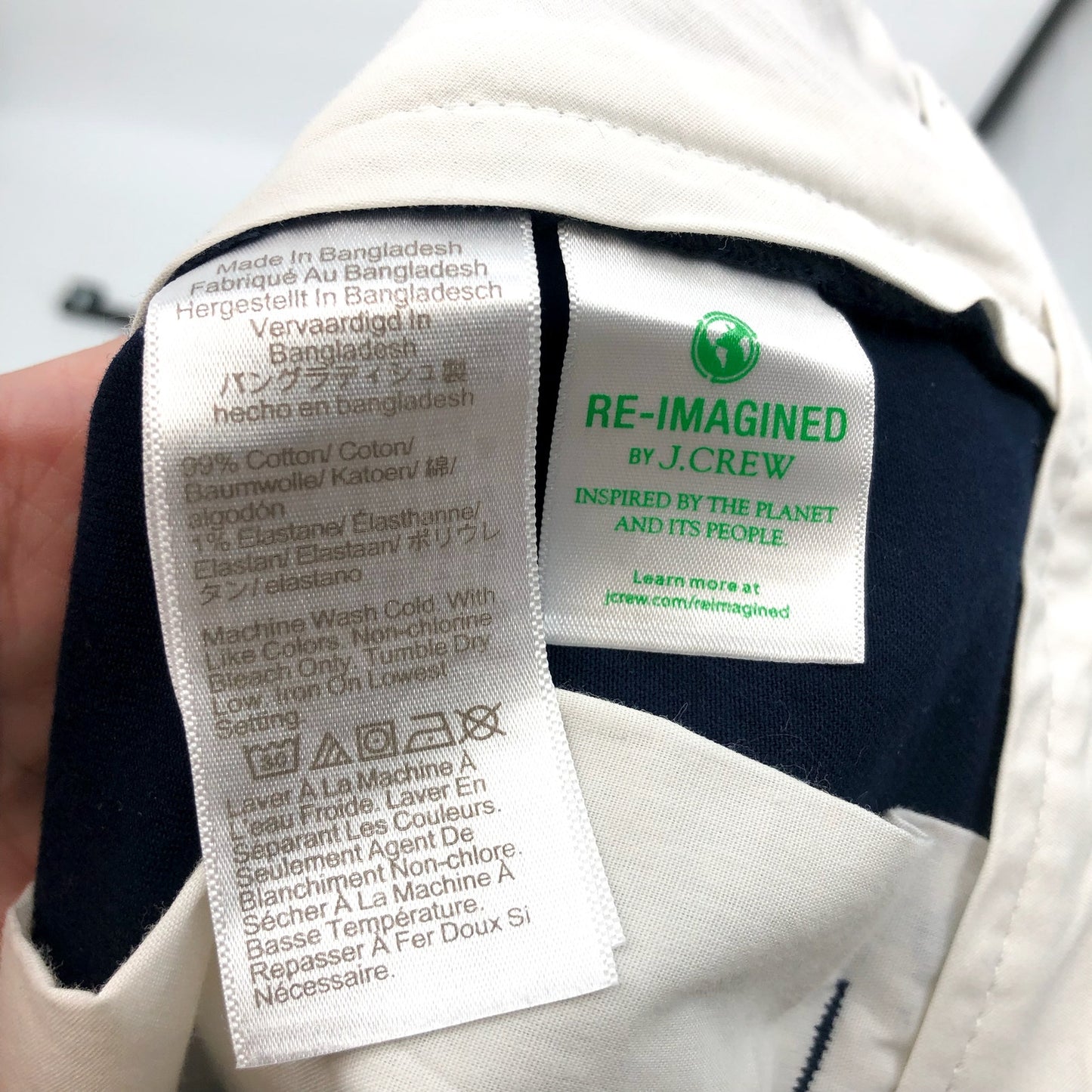 J.CREW Mens Flex Chino Short Size 33 Navy Blue Twill 7" Inseam LO923 NWT