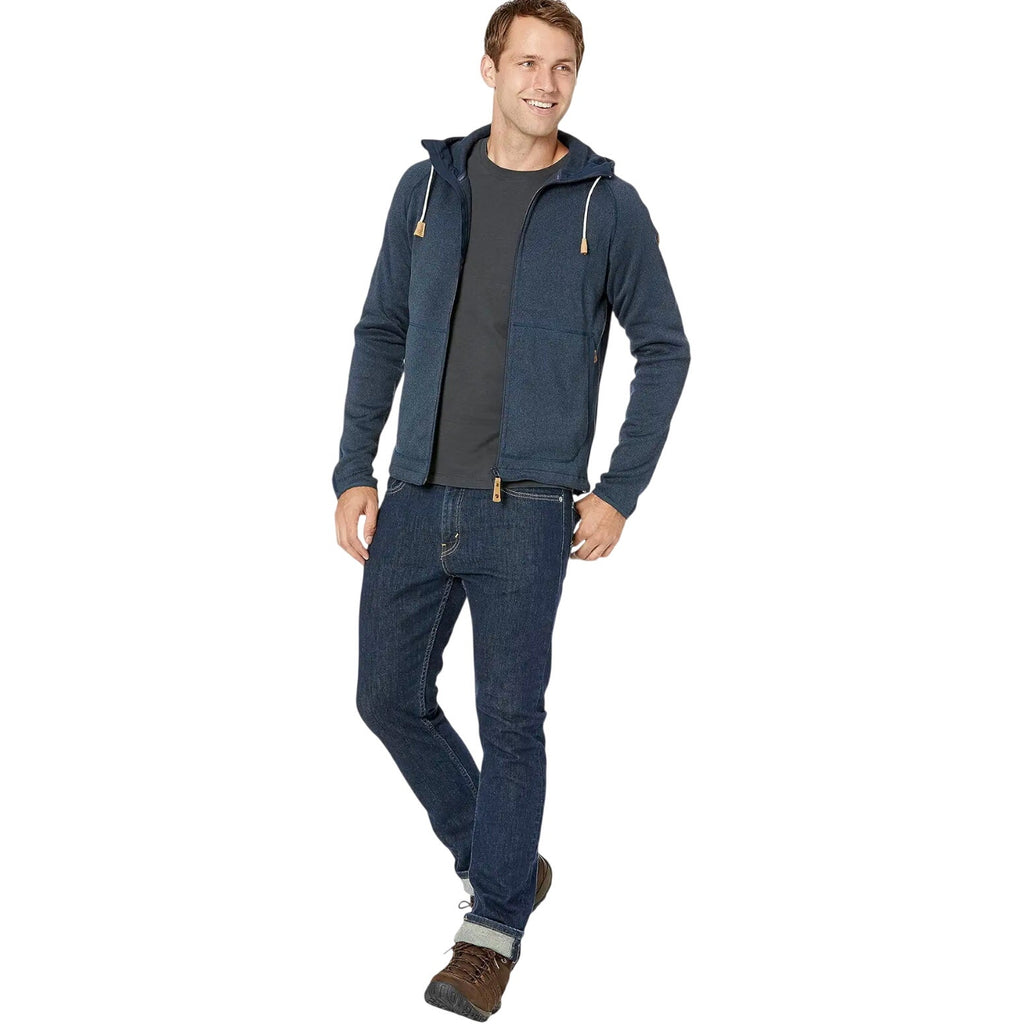 FJALLRAVEN Men's Ovik Fleece Hoodie Medium Navy Blue Jacket Full Zip NWT