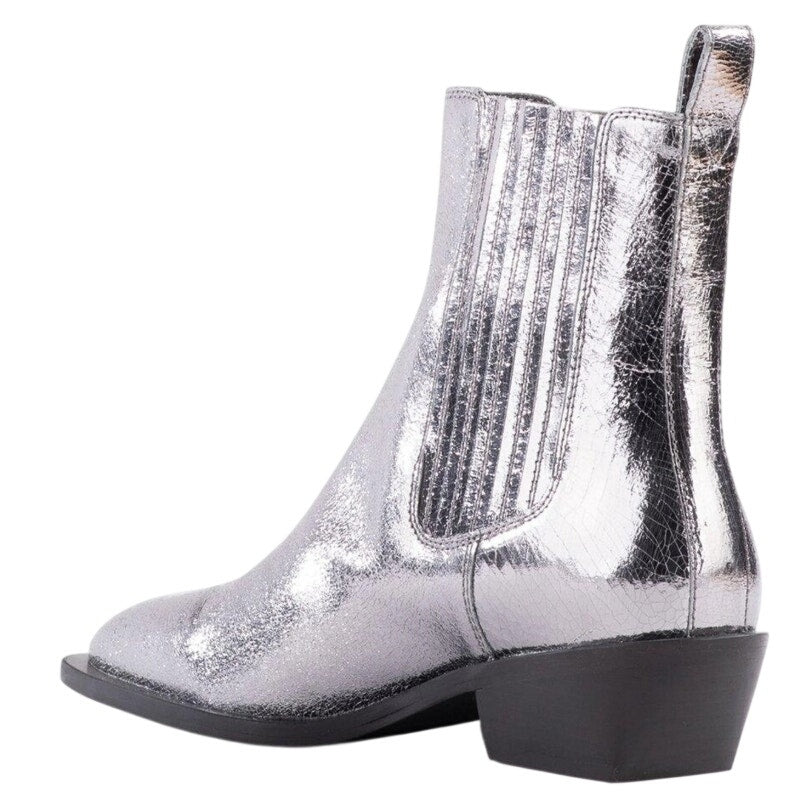 Seychelles Womens Hold Me Down Chelsea Ankle Boots US 10 Silver Leather NWOB