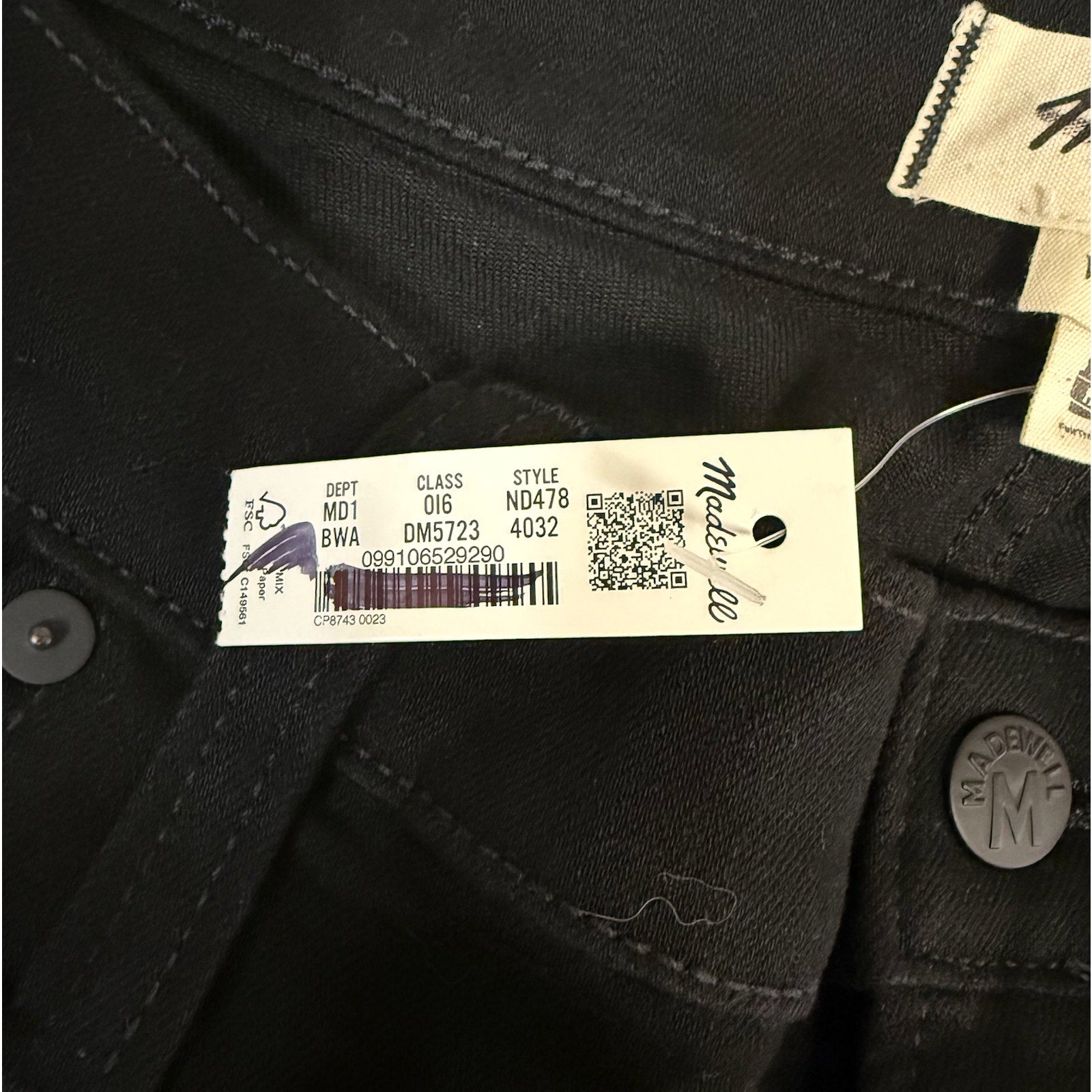 Madewell Mens Athletic Slim Jeans 40x32 Black Bainhart COOLMAX ND478 NWT