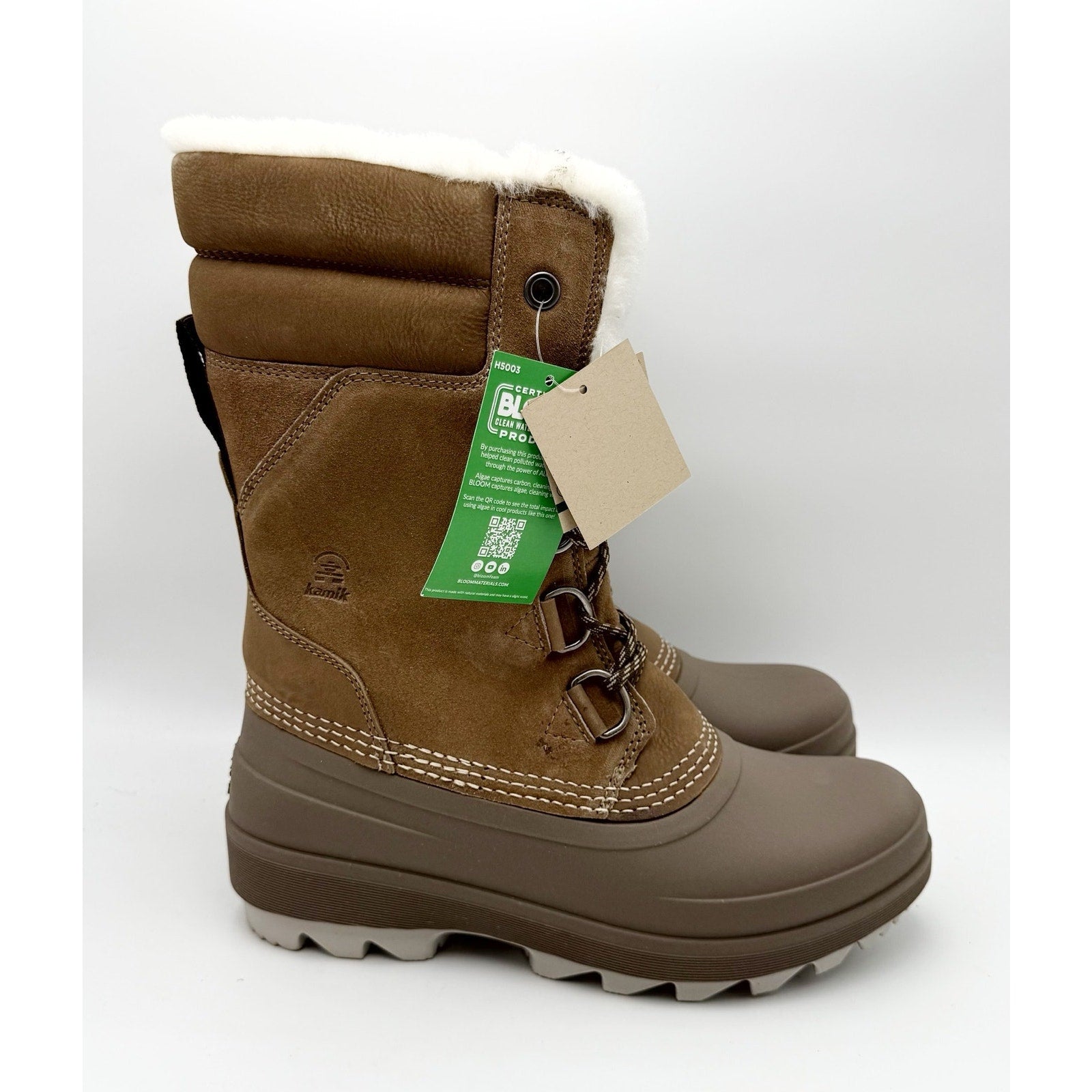 Kamik Women Lauren 11.5" Winter Boots US 10 Brown Leather WP Insulated NWOB