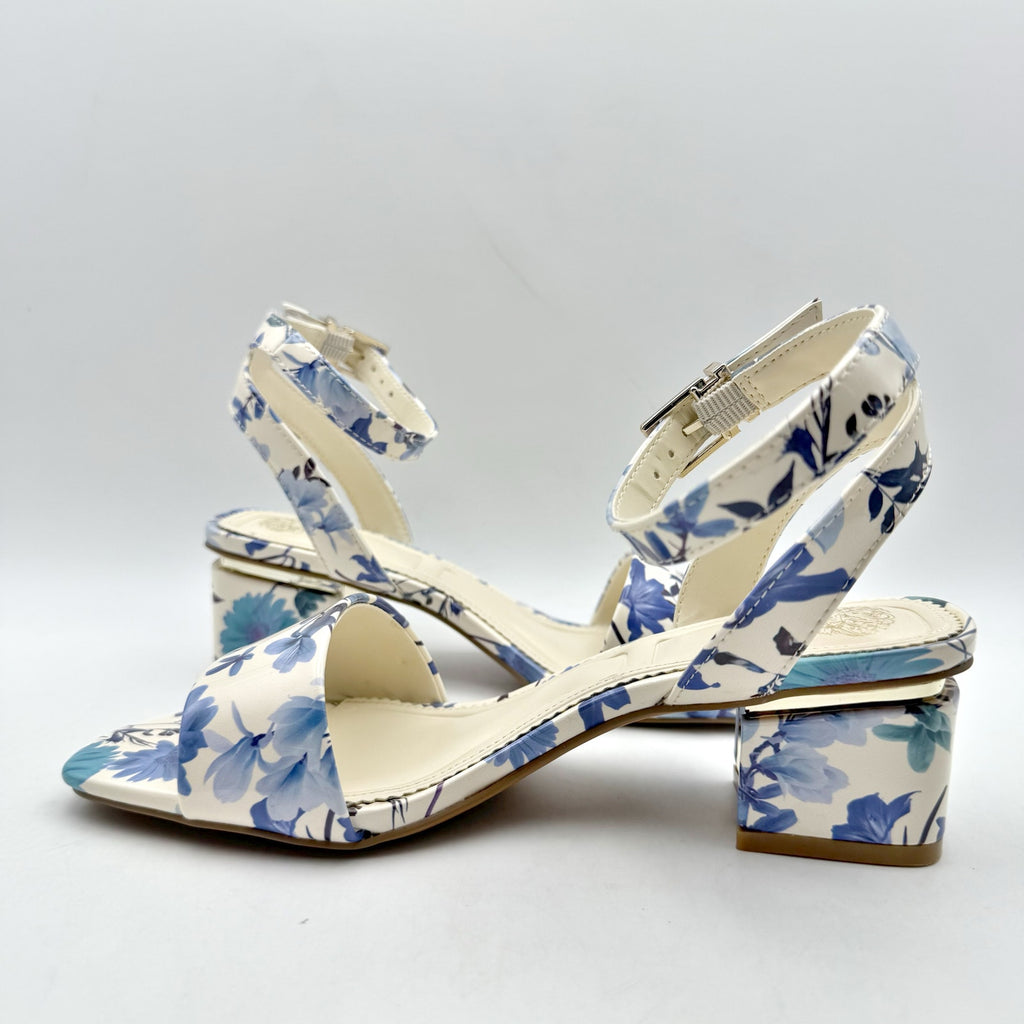 Vince Camuto Womens Acaylee Heeled Sandals US 6.5 M EU 37 Blue Floral NIB