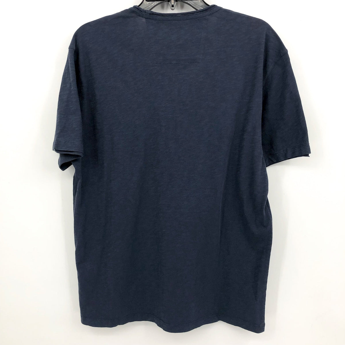 JOHN VARVATOS Men's Miles Slub V Neck Tee Medium Oiled Blue Short Sleeve NWT