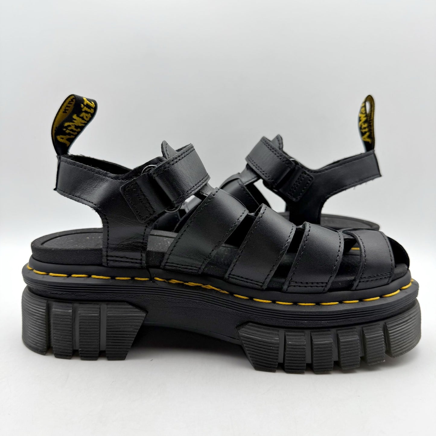 Dr. Martens Womens Ricki Fisherman Platform Sandals EU 38 US 7 Black Leather NIB