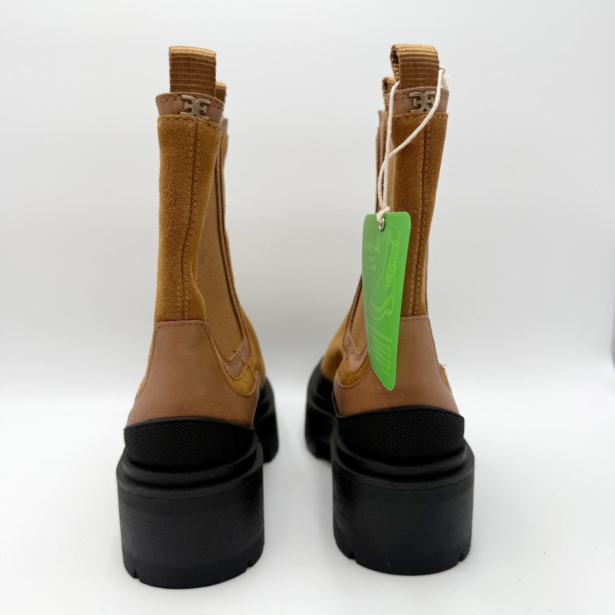 Sam Edelman Womens Lulia Chelsea Boots Size 5M Brown Suede Black Waterproof NWOB