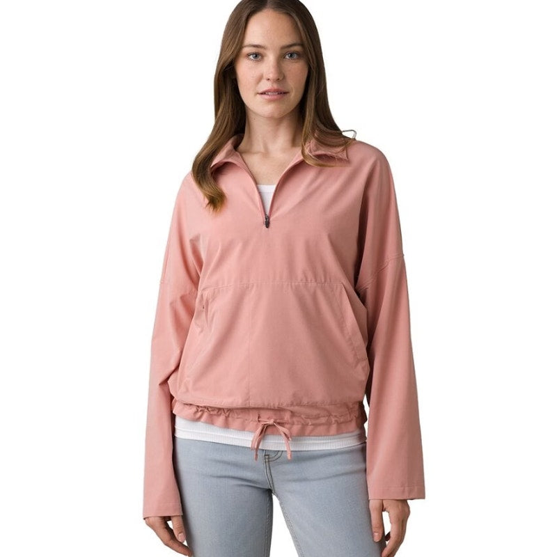 PRANA Women's Railay Pullover Sweatshirt XL Pink Cloud Blush Relaxed Fit NWT