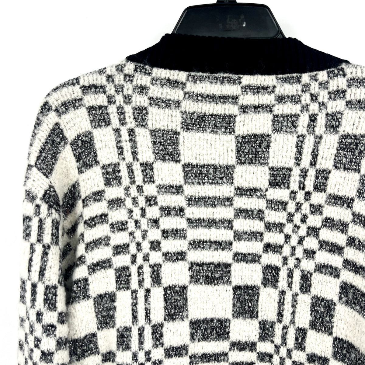 Corridor Mens Optic Alpaca Cardigan XL Black Check Print Sweater NH809 NWT