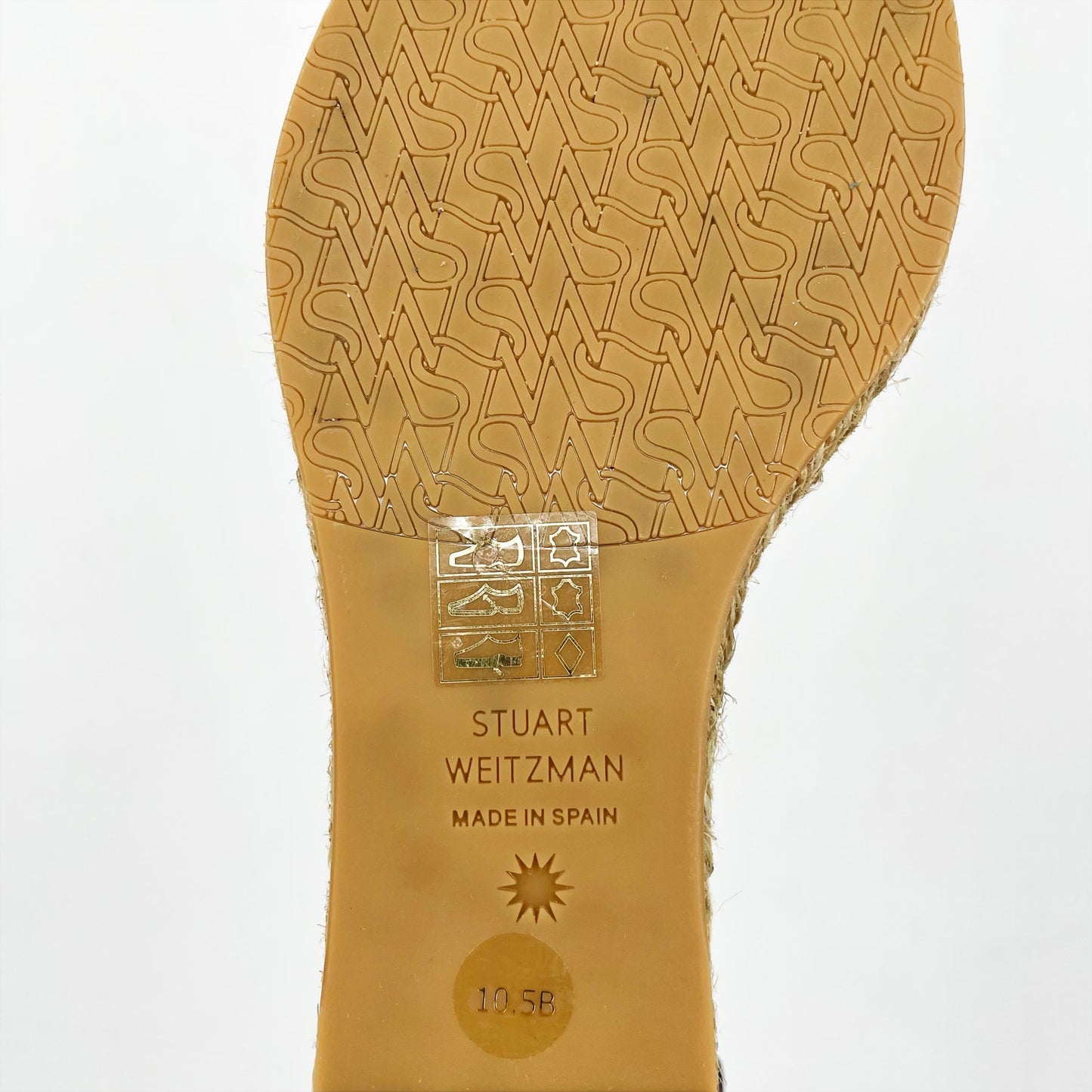 Stuart Weitzman Nudistcurve Espadrille Wedge Sandals US 10.5B Black