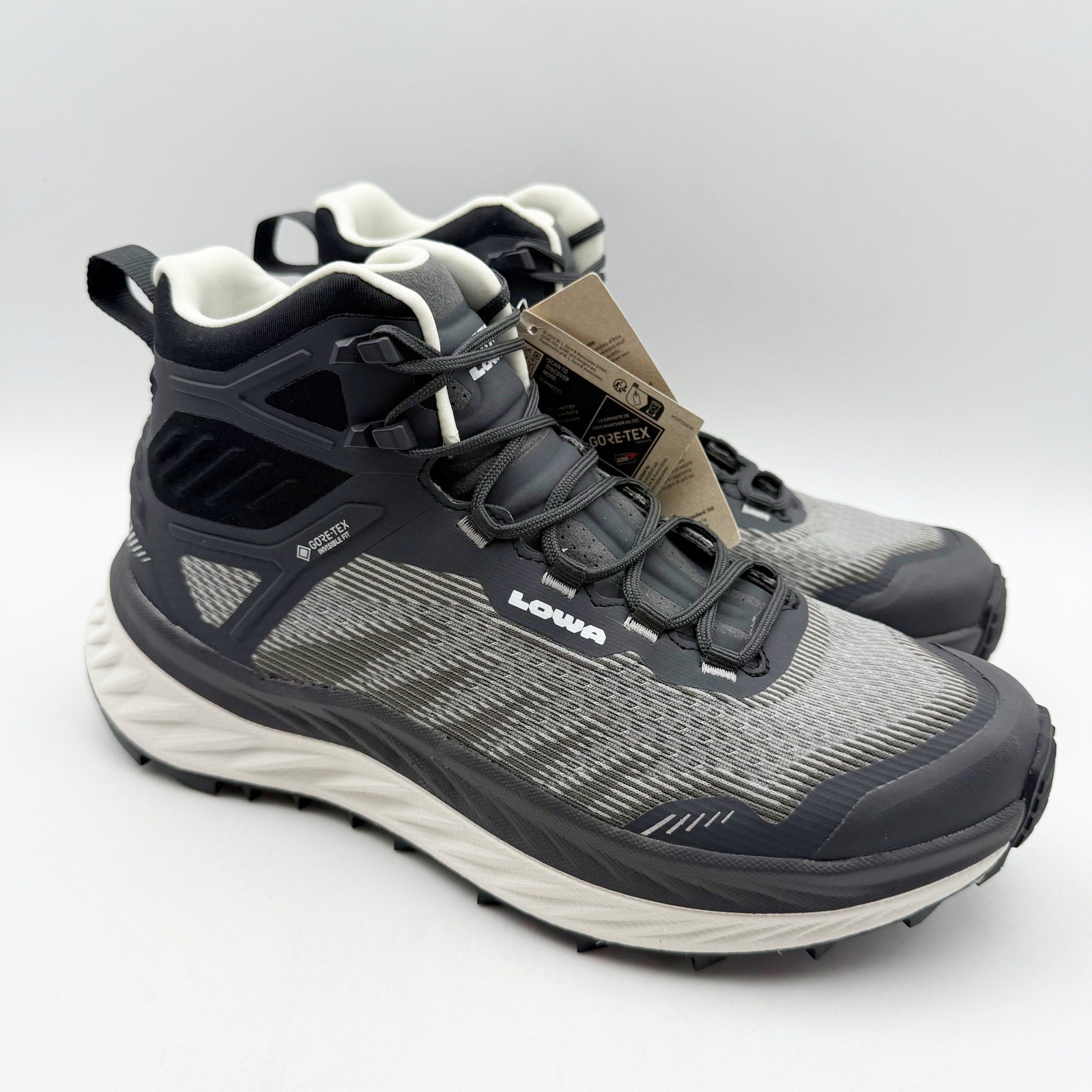 Lowa Womens Fortux GTX QC Ws Trail Running Sneaker US 7 EU 39 Black White WP NIB