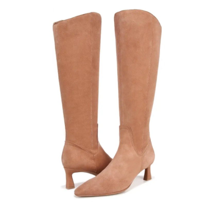 Naturalizer Womens Deesha Knee High Boot US 7 M Narrow Calf EU 37 Tan Suede NWOB