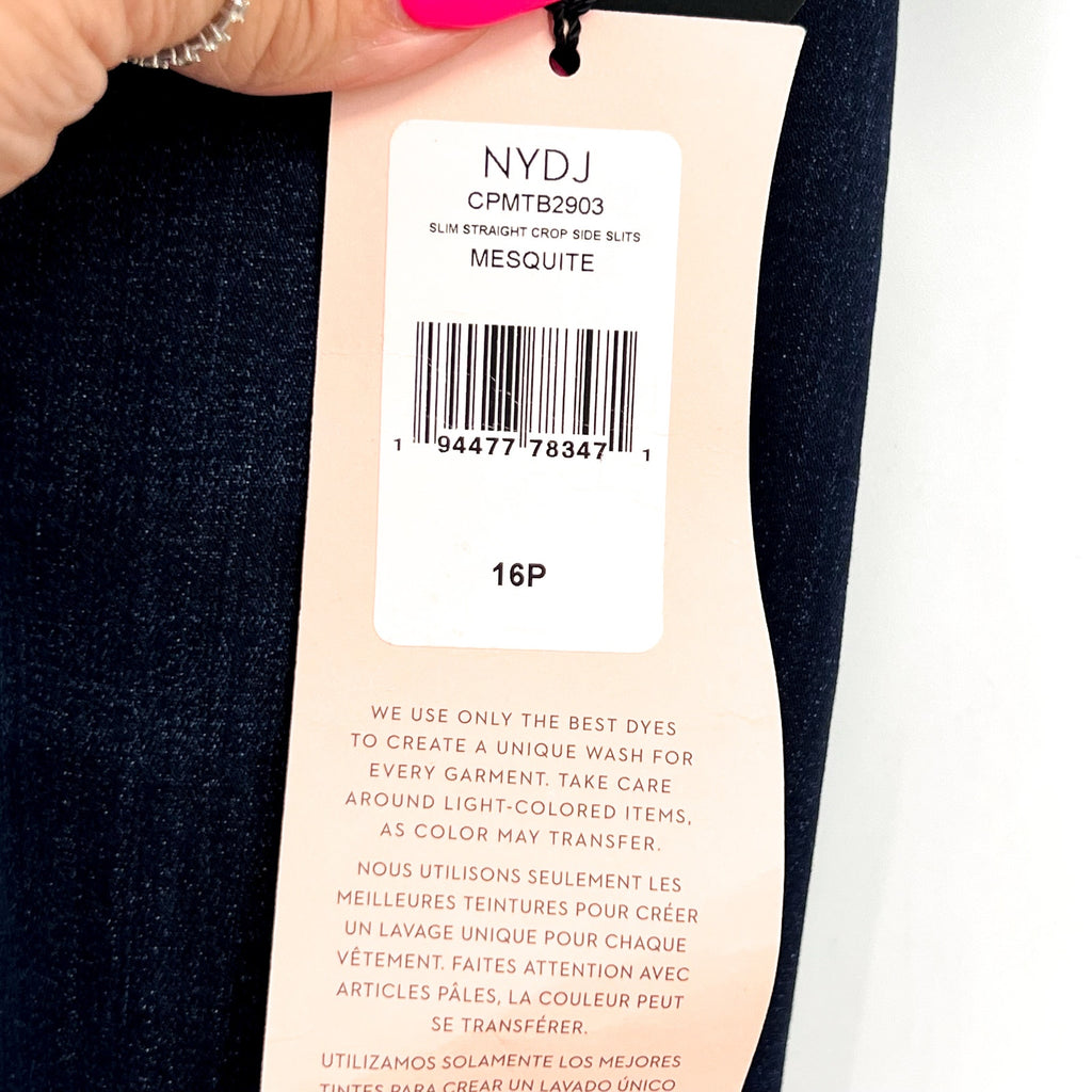 NYDJ Curves 360 Womens Slim Straight Crop Jeans Size 16 PETITE Mesquite Blue NWT