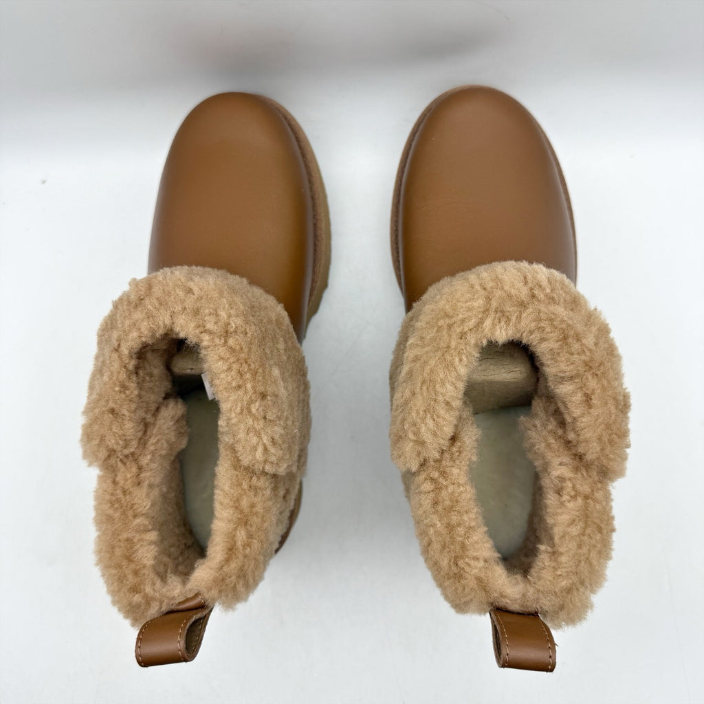 UGG Womens Ultra Mini Alina Ankle Bootie US 5 EU 36 Chestnut Brown Leather NIB