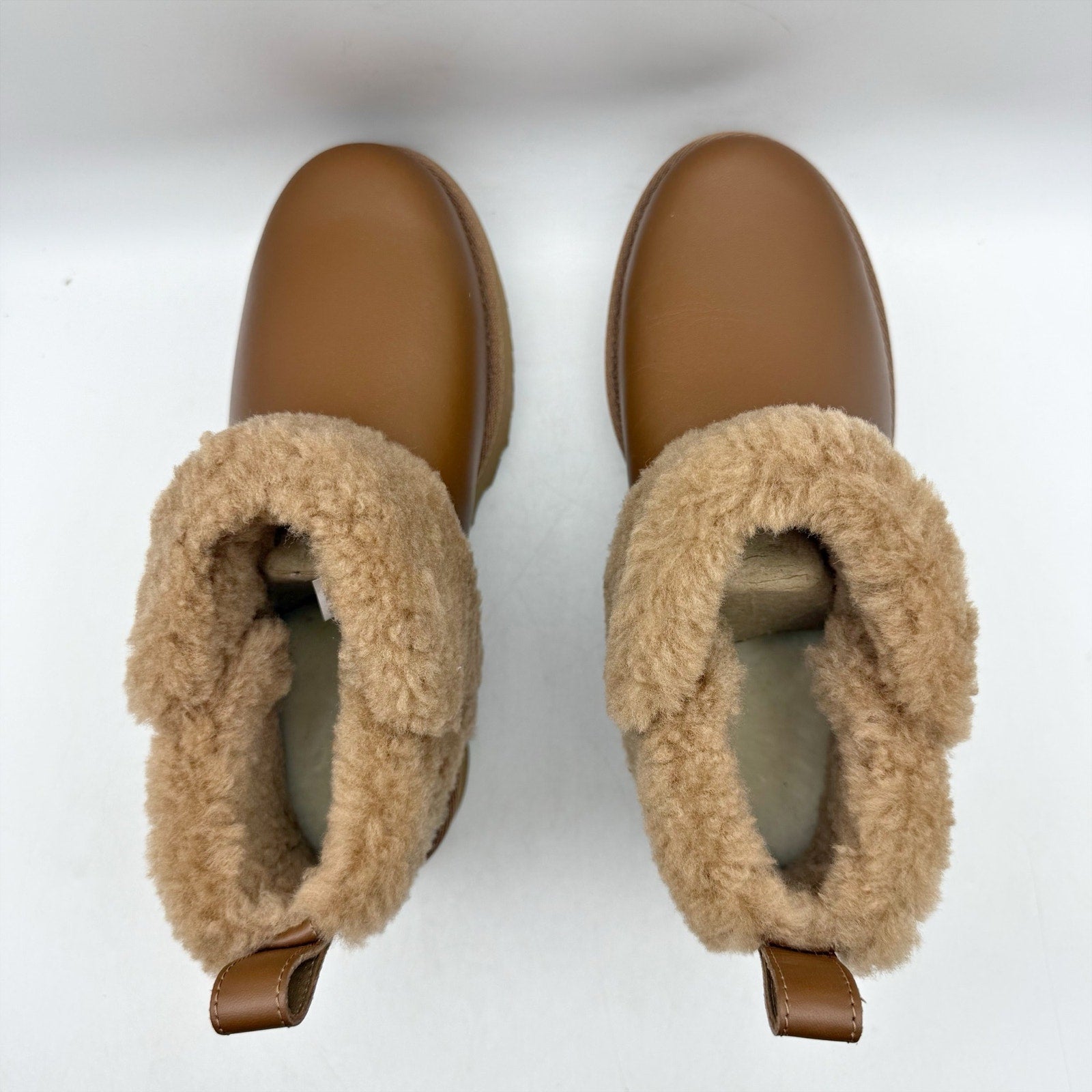 UGG Womens Ultra Mini Alina Ankle Bootie US 5 EU 36 Chestnut Brown Leather NIB