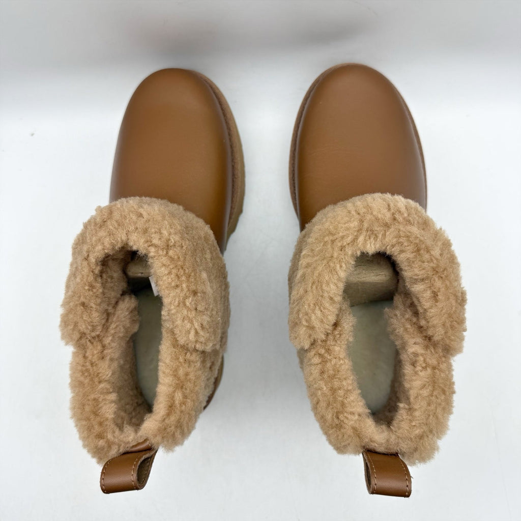UGG Womens Ultra Mini Alina Ankle Bootie Size 5 EU 36 Chestnut Brown Leather NIB