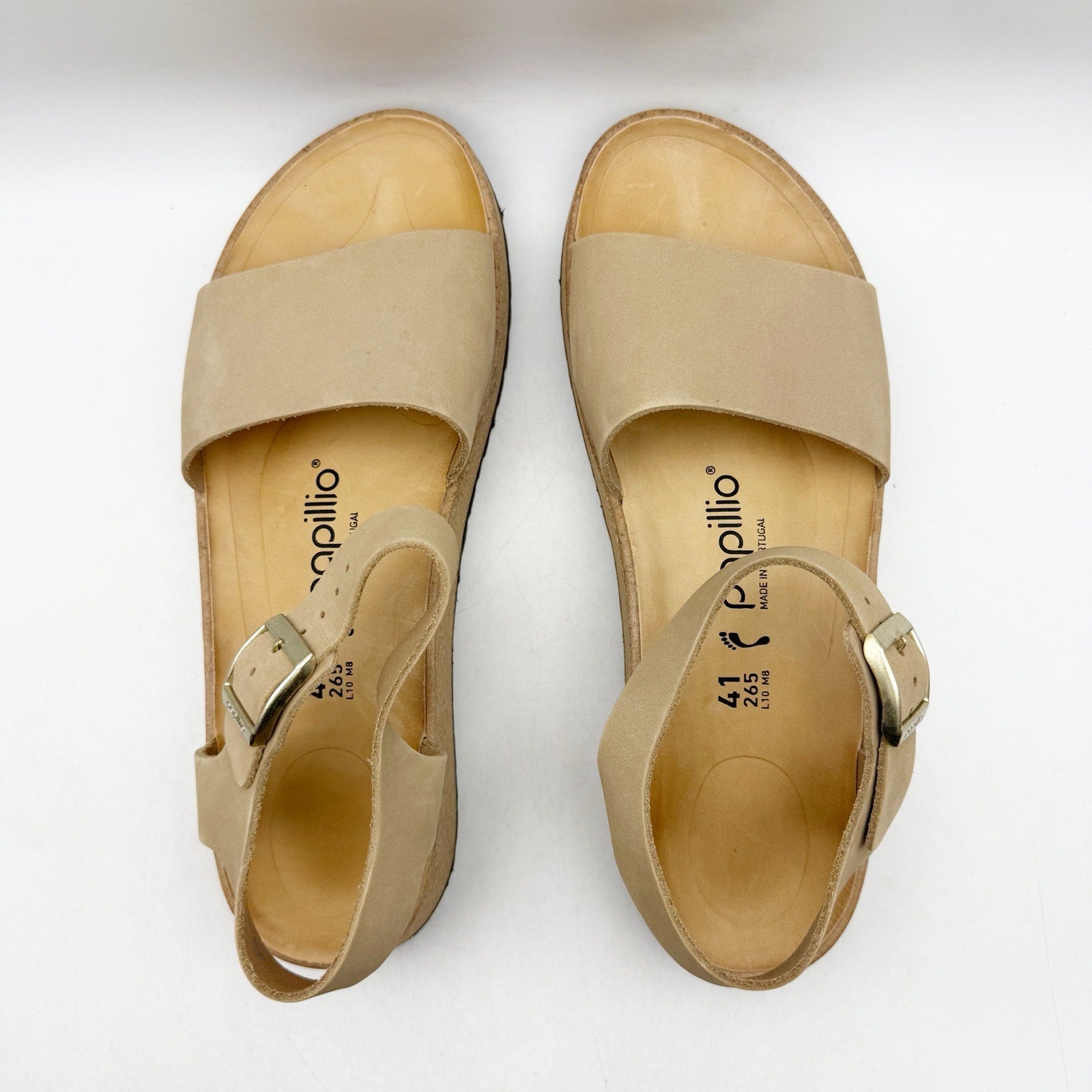 Papillio Birkenstock Womens Glenda Platform Sandals EU 41 US 10 Tan Leather NWOB
