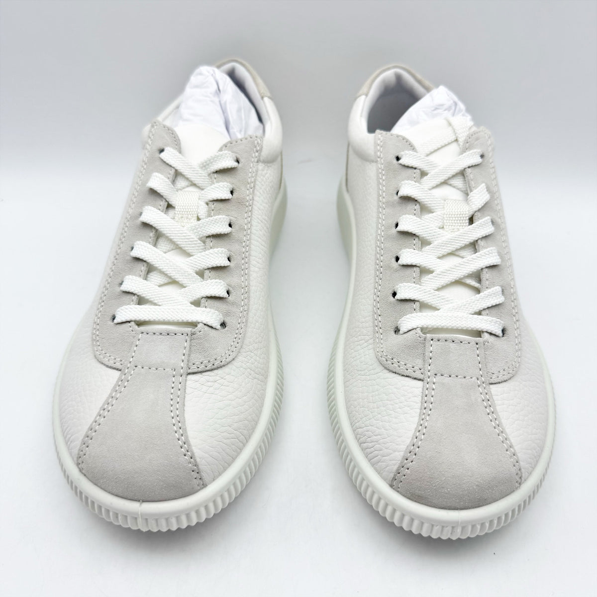ECCO Womens Soft Zero Sneakers EU 41 US 10-10.5 Cream White Leather NIB