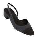 Veronica Beard Womens Cecile Denim Cap Toe Slingback Heel US 8 M Blue Black NWOB