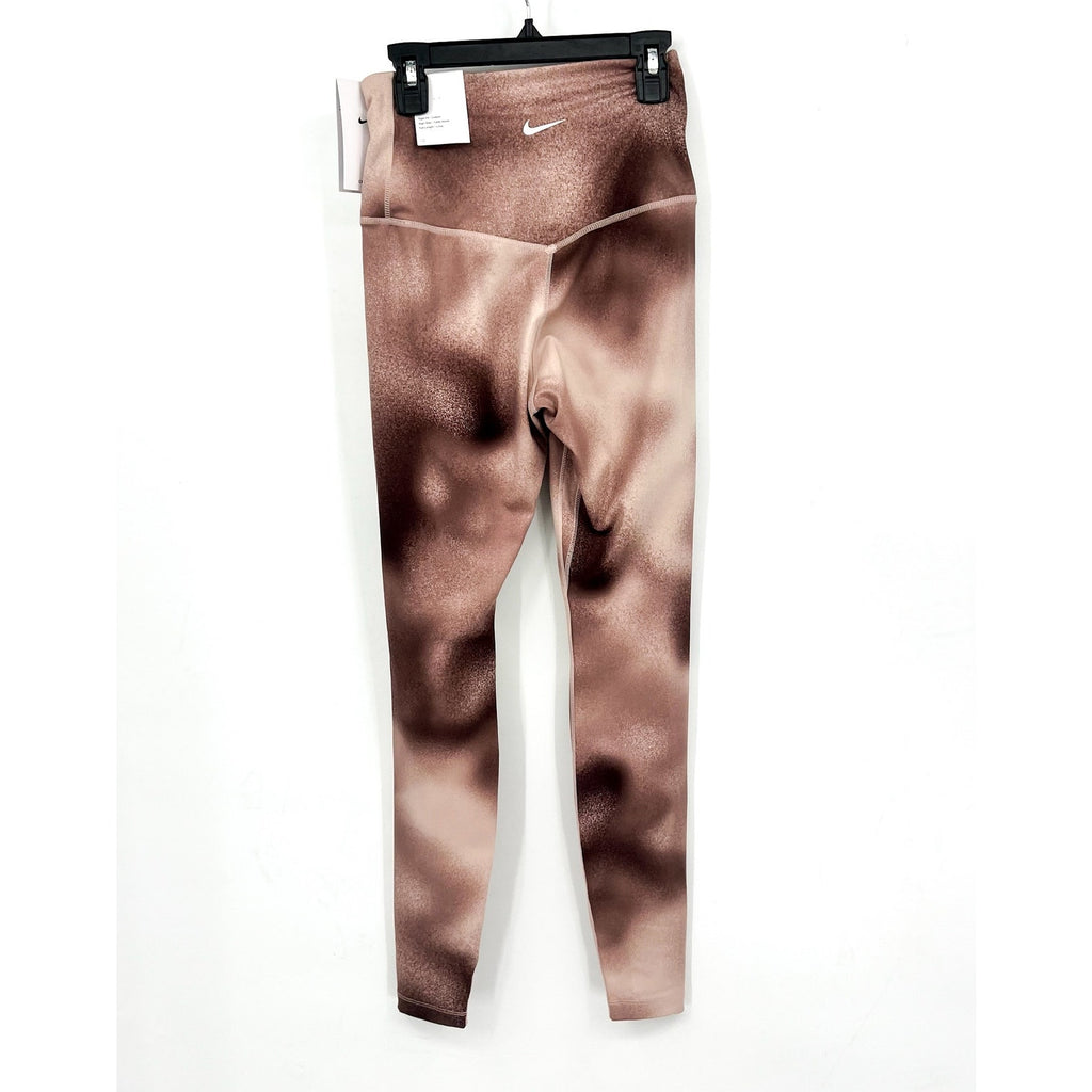 NIKE Womens One Dri Fit High Rise Leggings XS Pink Print Smokey Mauve NWT