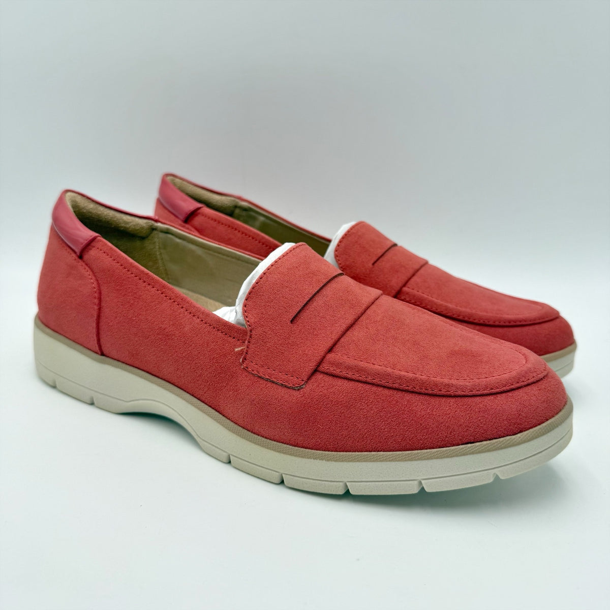 Dr. Scholls Womens Nice Day Loafers Size 9.5 M Red Microfiber NIB