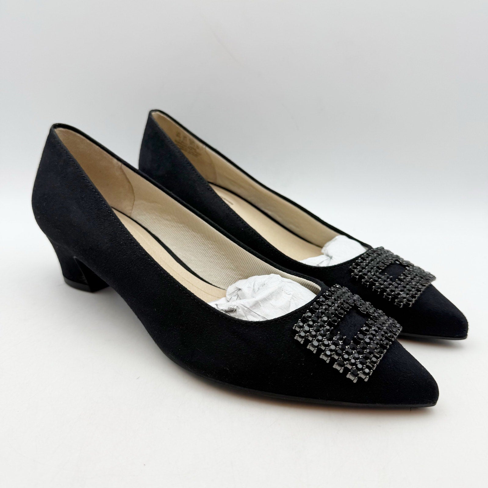LifeStride Womens Minx Bling Pumps Size 8 Wide EU 38.5 Black Microfiber NWOB