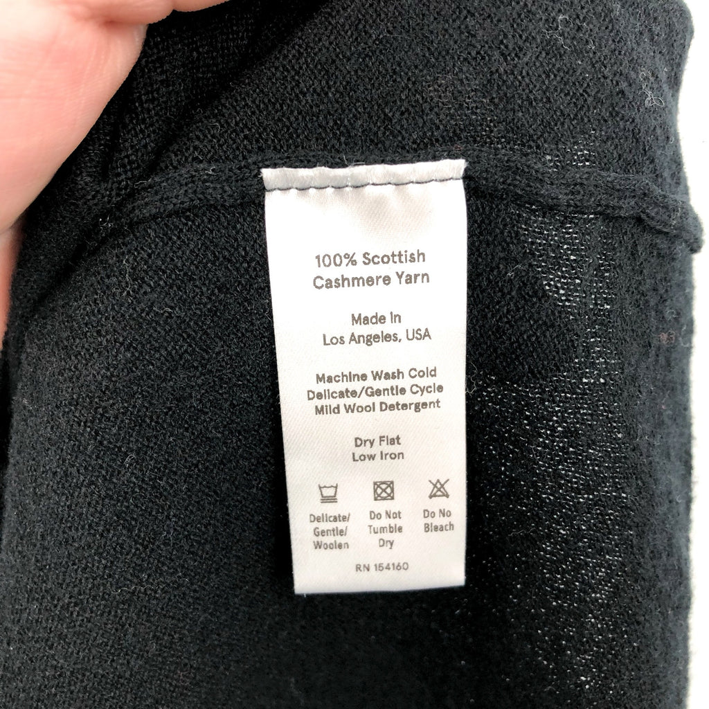 ACTIVE CASHMERE Women's T-Shirt Large Black 100% Cashmere Short Sleeve NWT