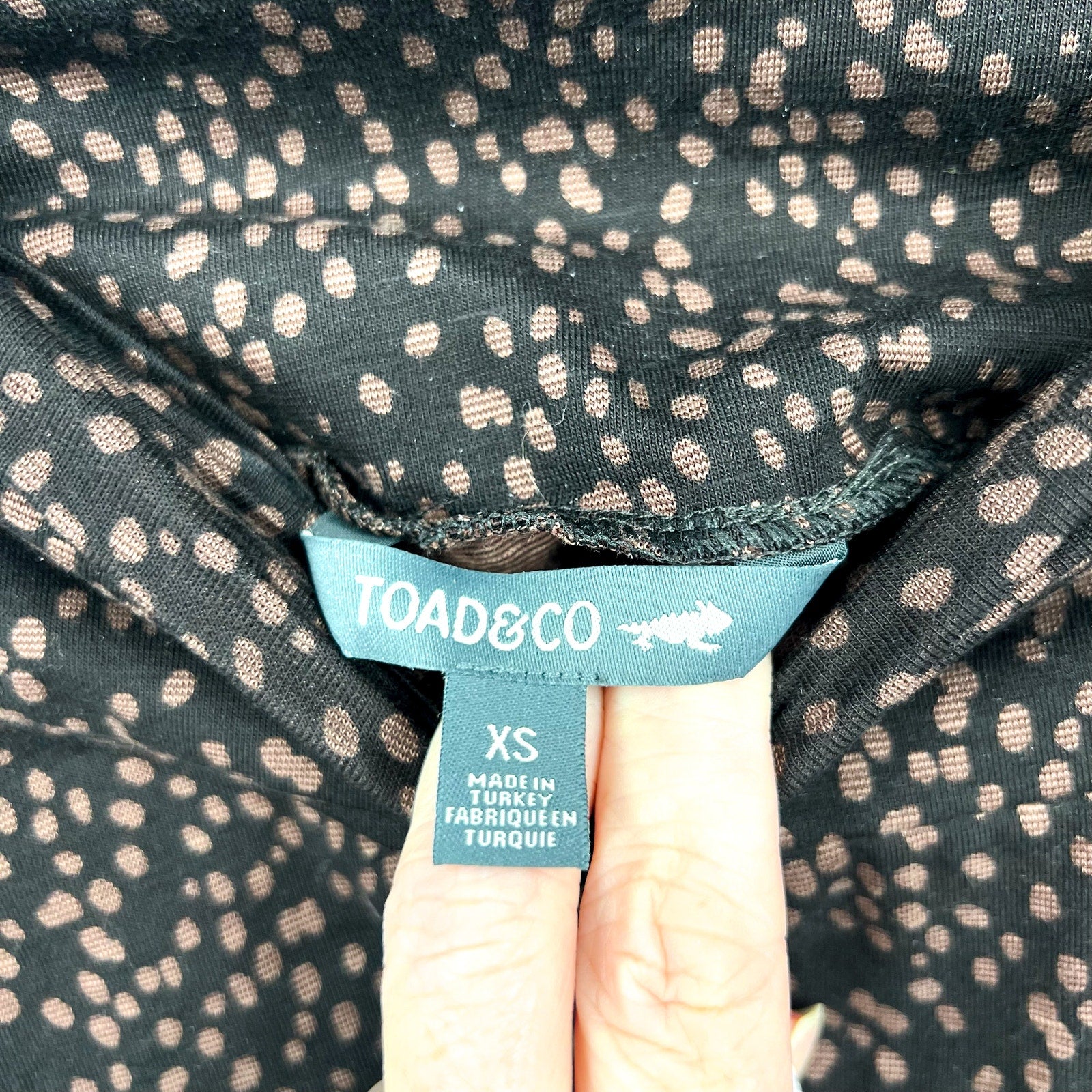TOAD & CO Womens Chaka Pull-On Mini Skirt XS Black Dot Print NWT