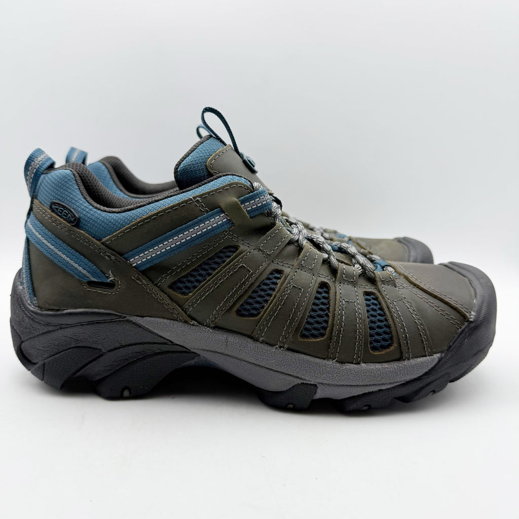 Keen Mens Voyageur Hiking Shoes US 12 EU 46 Brown Blue Water Resistant NWOB