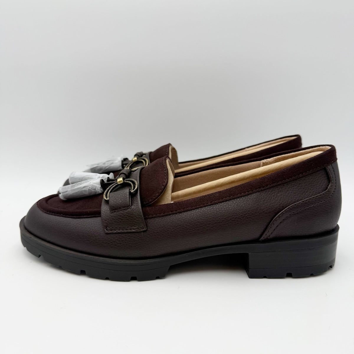 LifeStride Womens Logan Flat Loafers Size 8.5 M EU 39 Chocolate Brown NIB