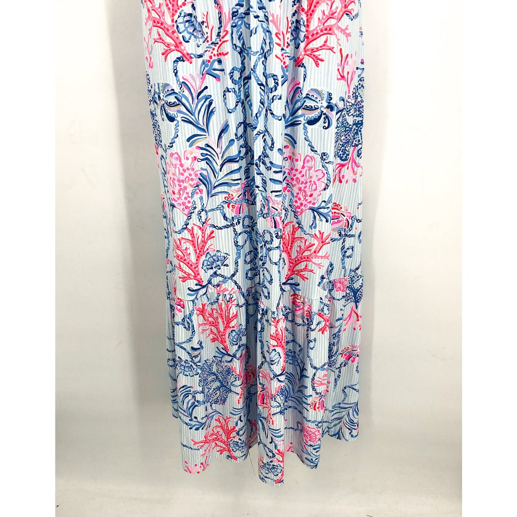 LILLY PULITZER Women's Montecito Halter Maxi Dress Large Multi Naut Today NWOT