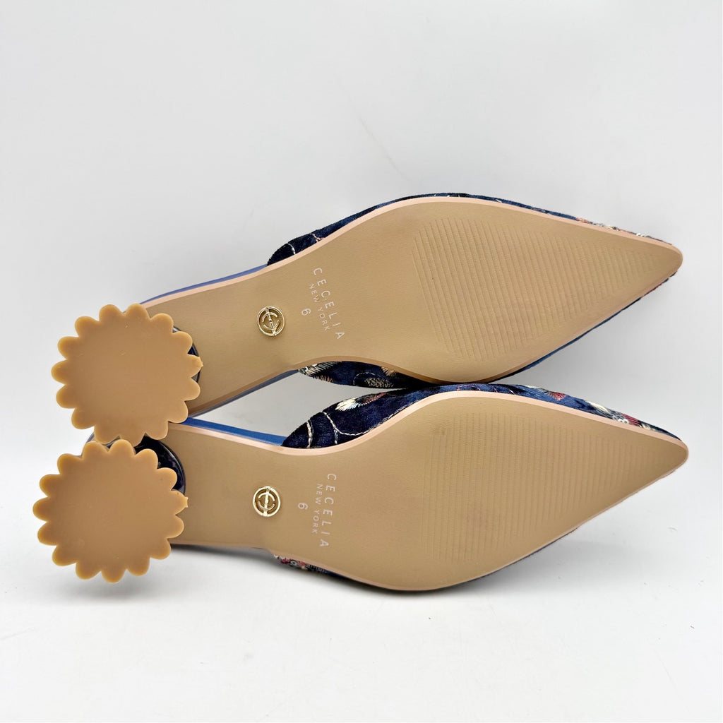Cecelia New York Womens Melony Heeled Sandals US 6 Blue Sequins NWOB