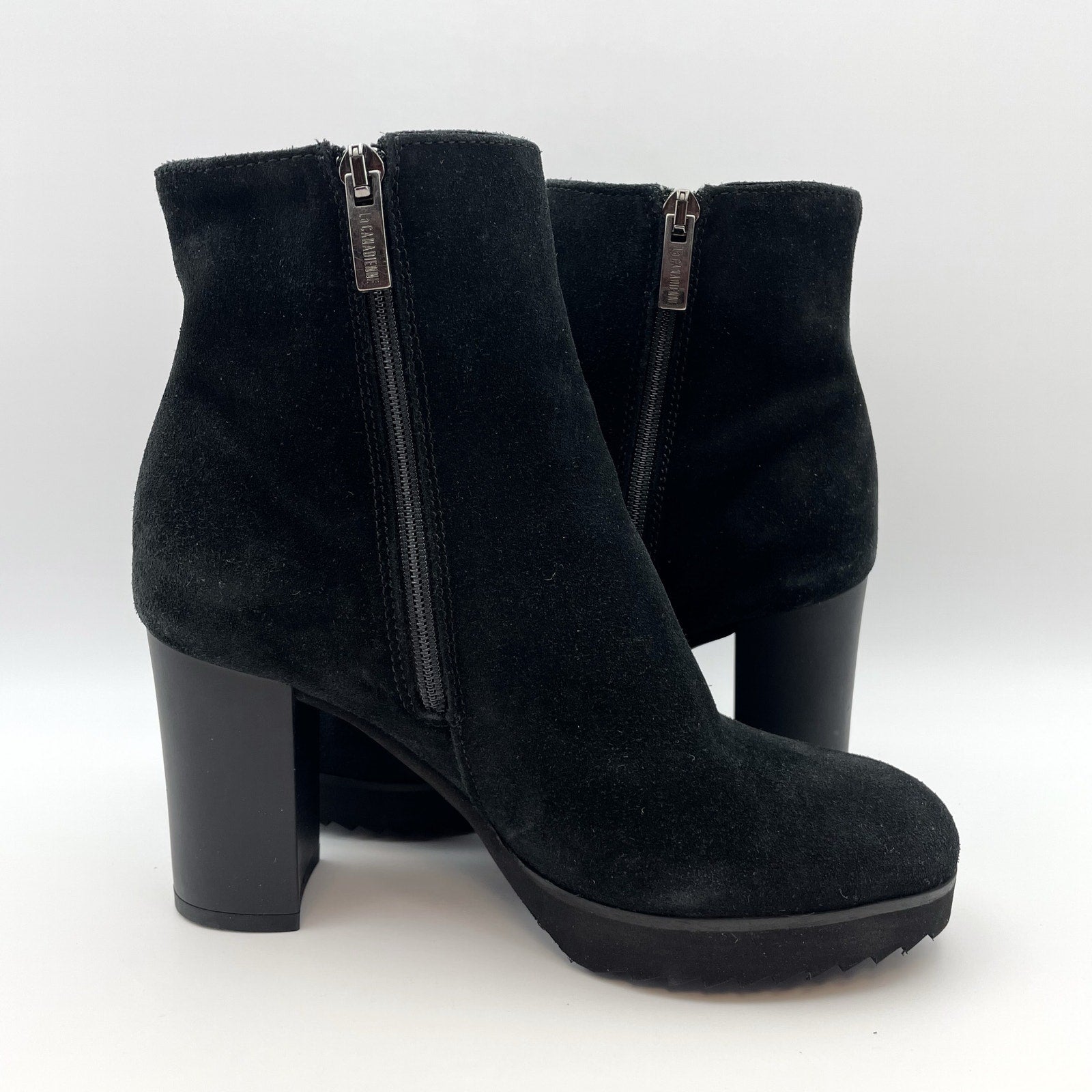 La Canadienne Womens Myranda Ankle Boot US 5 Black Suede Water-Resistant NWOB