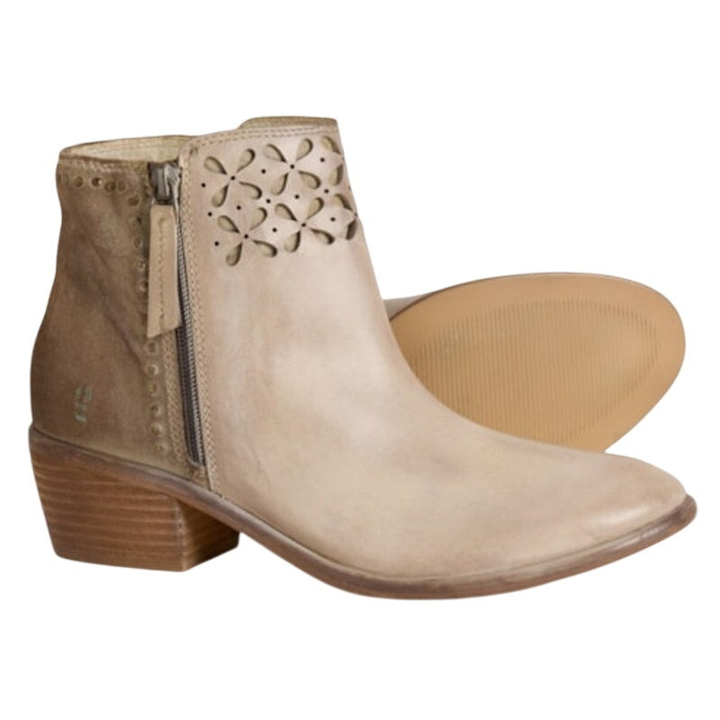 ROAN by BED STU Womens Liz Ankle Booties Size 10 M Bone Grey Leather NIB